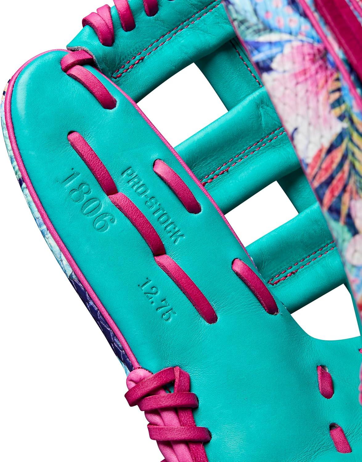 imageWilson Spring 2025 A2000 Baseball GlovesFloralFlamingoTeal