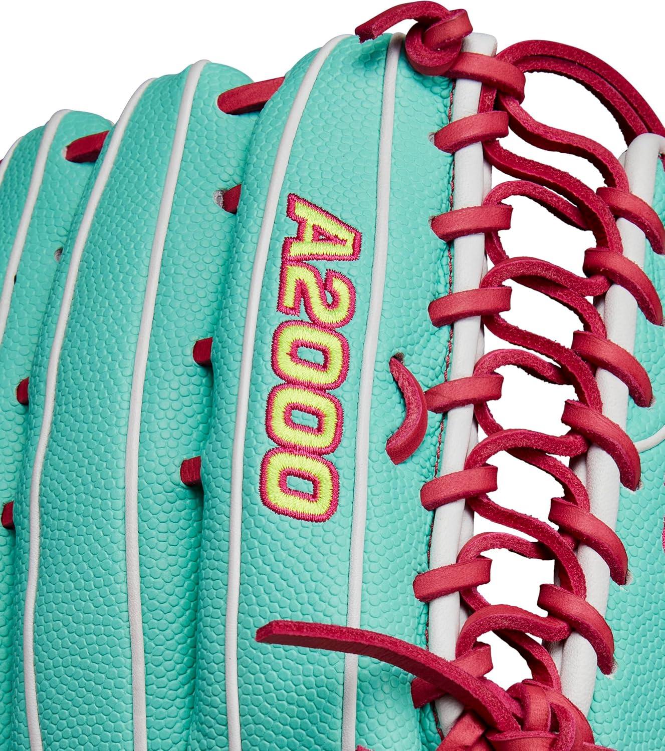 imageWilson Spring 2025 A2000 Baseball GlovesSeafoamFlamingoWhite
