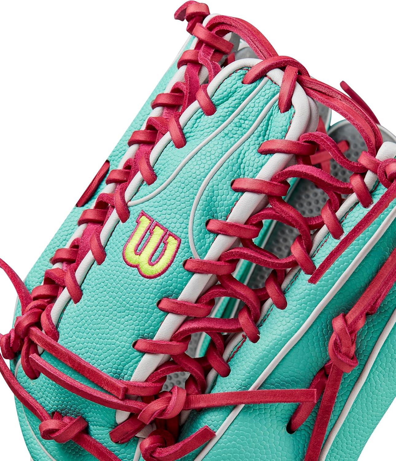 imageWilson Spring 2025 A2000 Baseball GlovesSeafoamFlamingoWhite