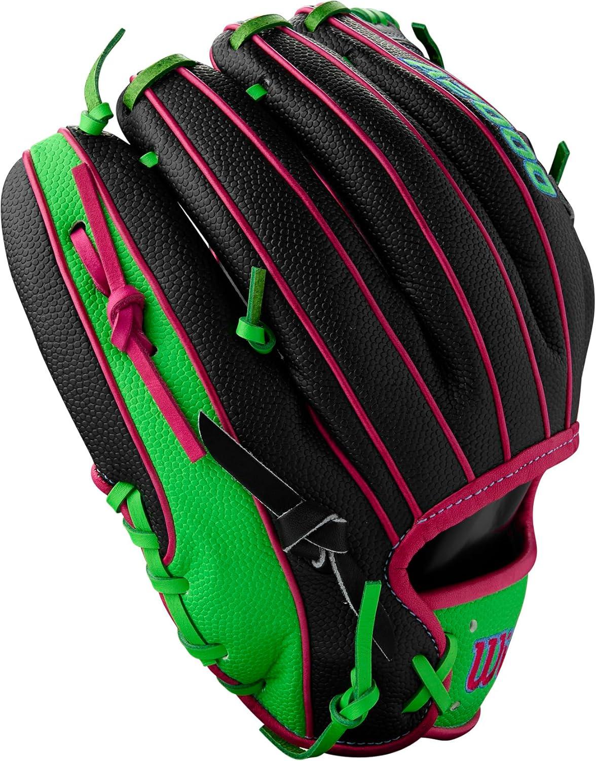 imageWilson Summer 2025 A2000 Baseball GlovesBlackNeon GreenFlamingo