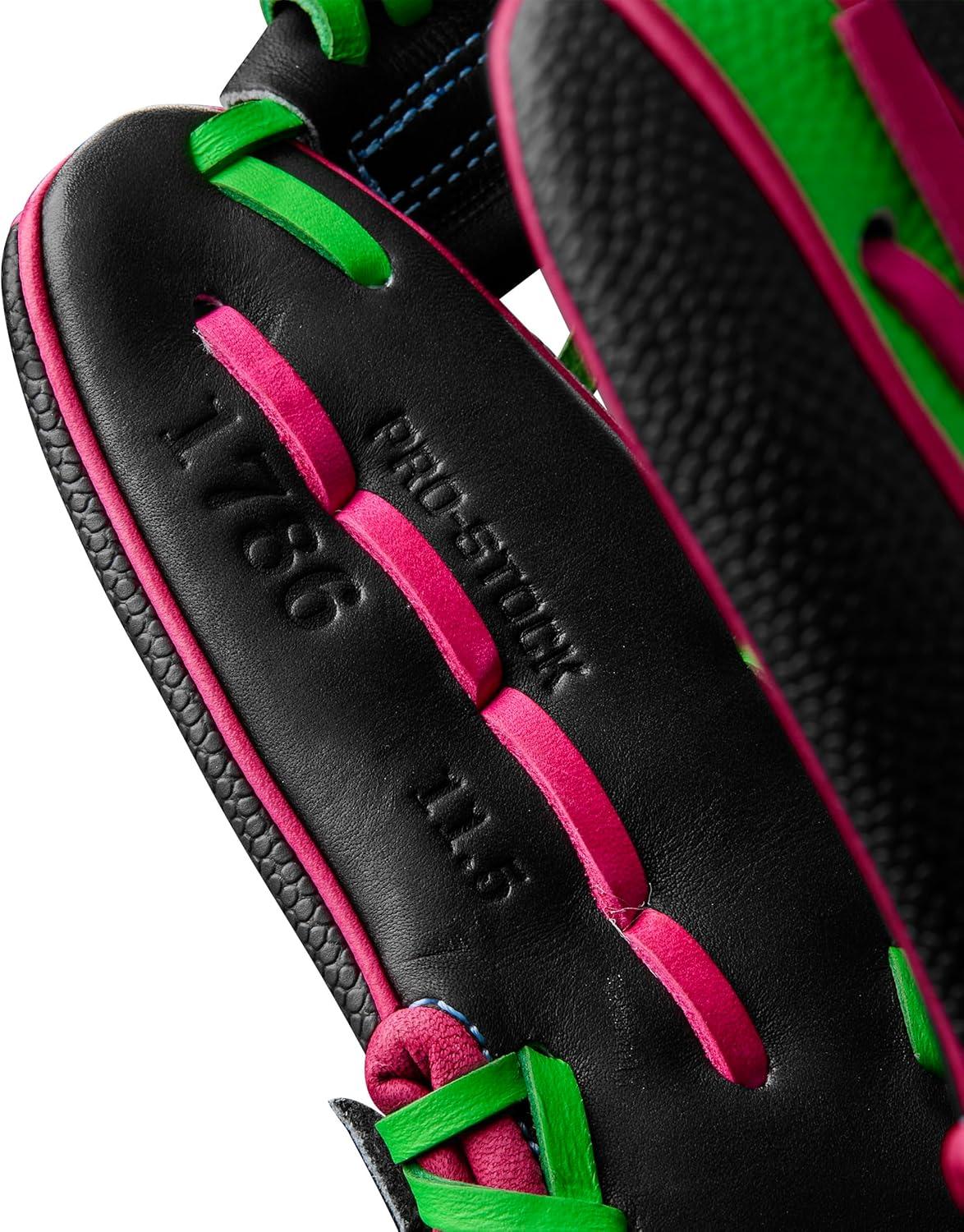 imageWilson Summer 2025 A2000 Baseball GlovesBlackNeon GreenFlamingo