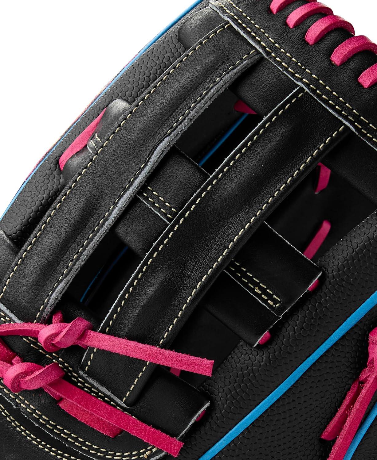 imageWilson Summer 2025 A2000 Baseball GlovesBlackSky BlueFlamingo