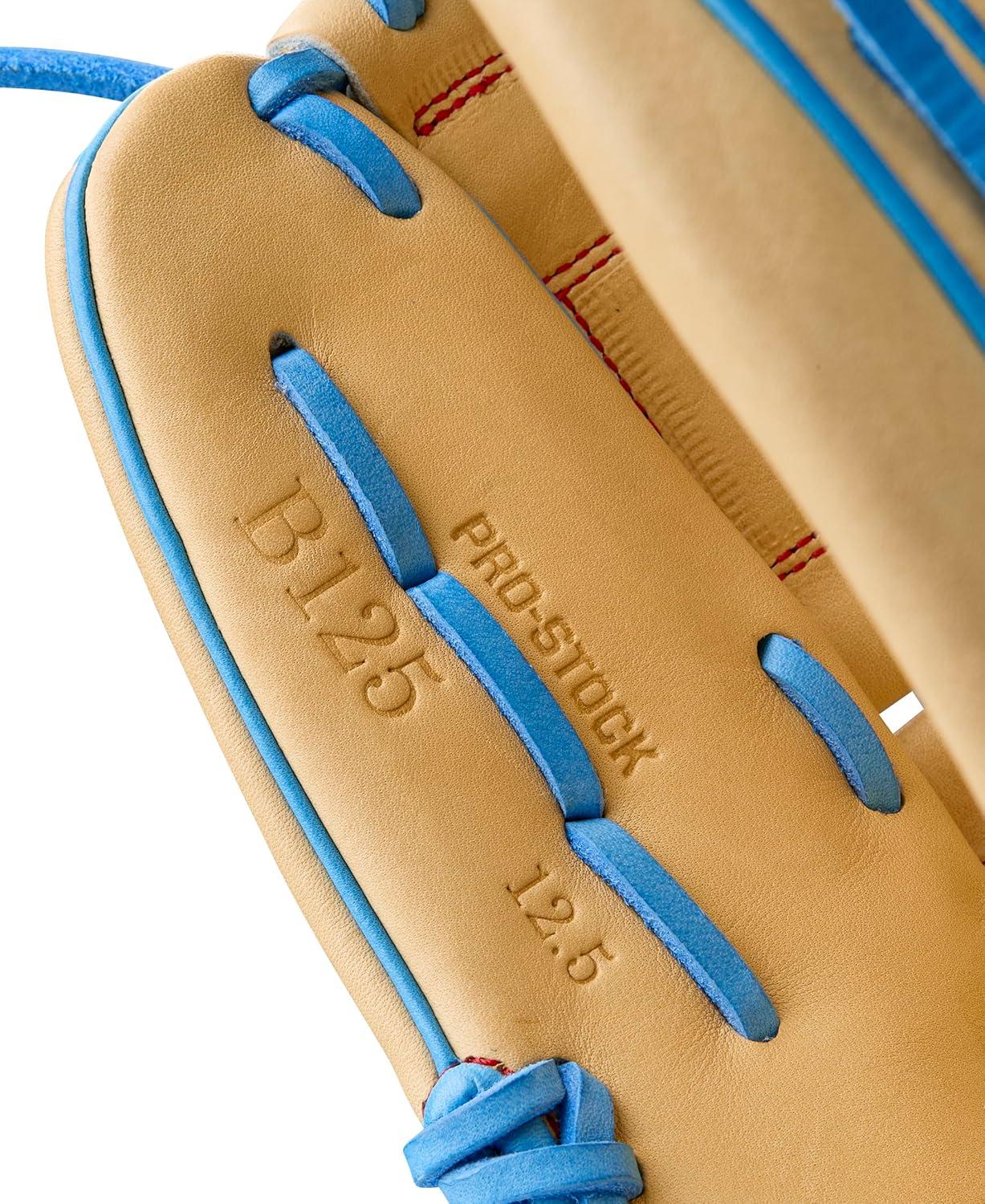 imageWilson Summer 2025 A2000 Baseball GlovesBlondeSky BlueRed