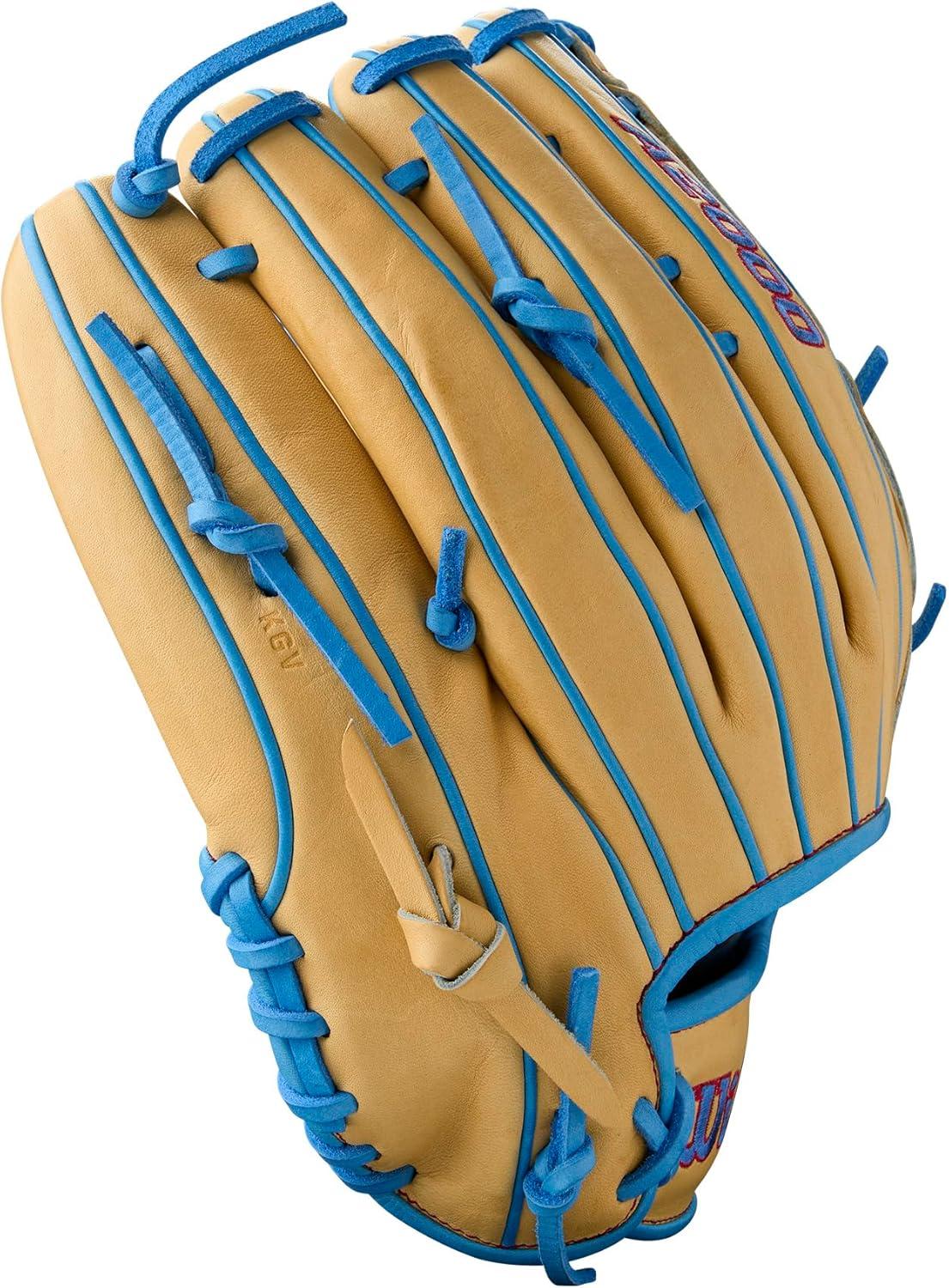 imageWilson Summer 2025 A2000 Baseball GlovesBlondeSky BlueRed