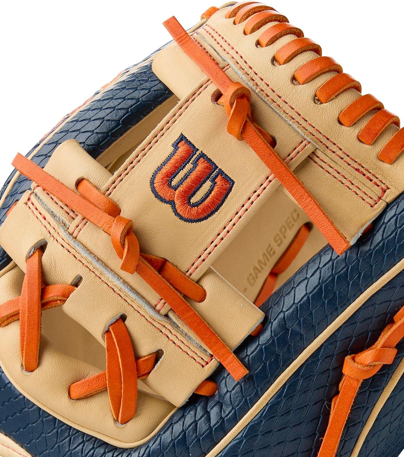 imageWilson Summer 2025 A2000 Baseball GlovesNavyBlondeOrange
