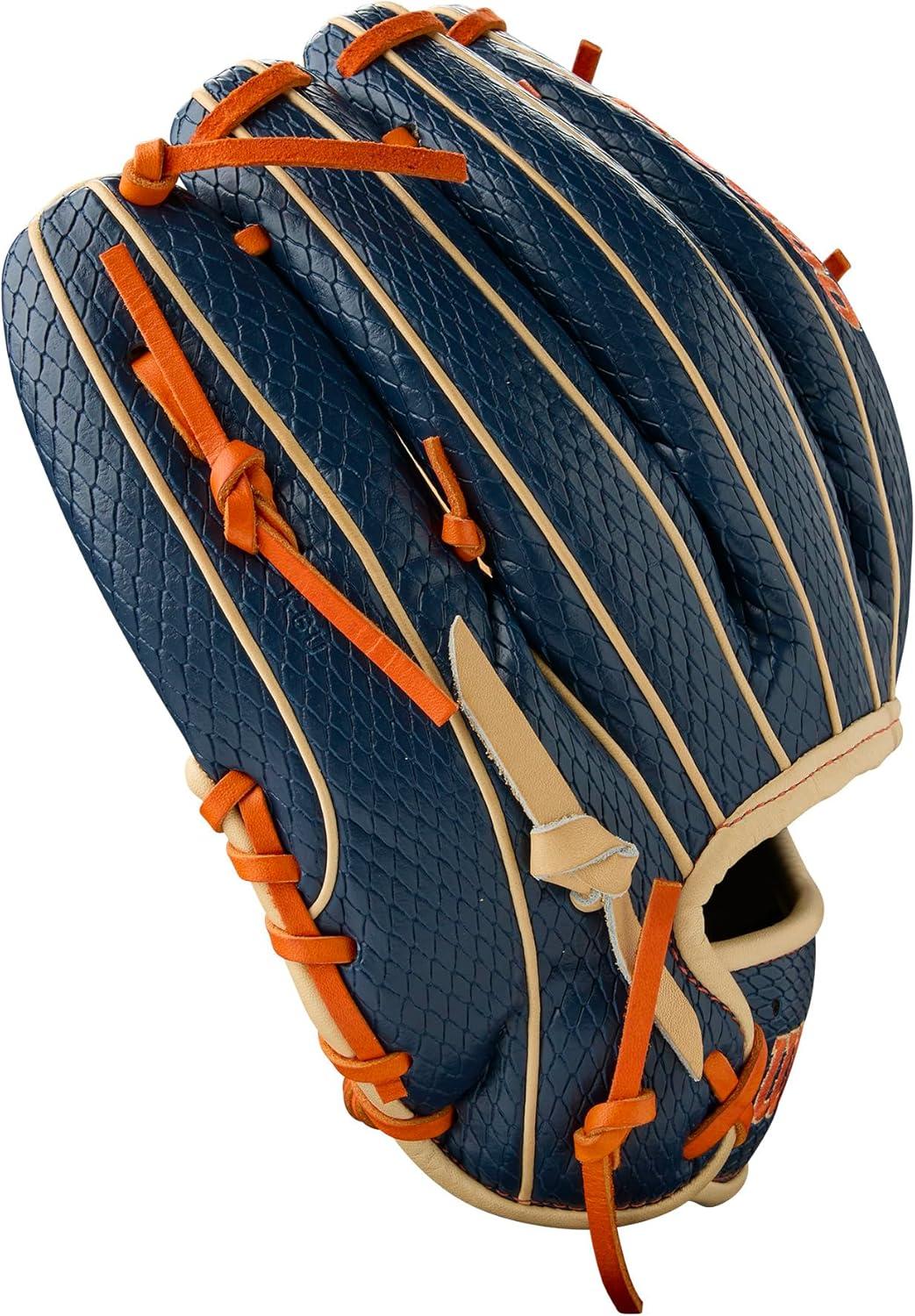 imageWilson Summer 2025 A2000 Baseball GlovesNavyBlondeOrange