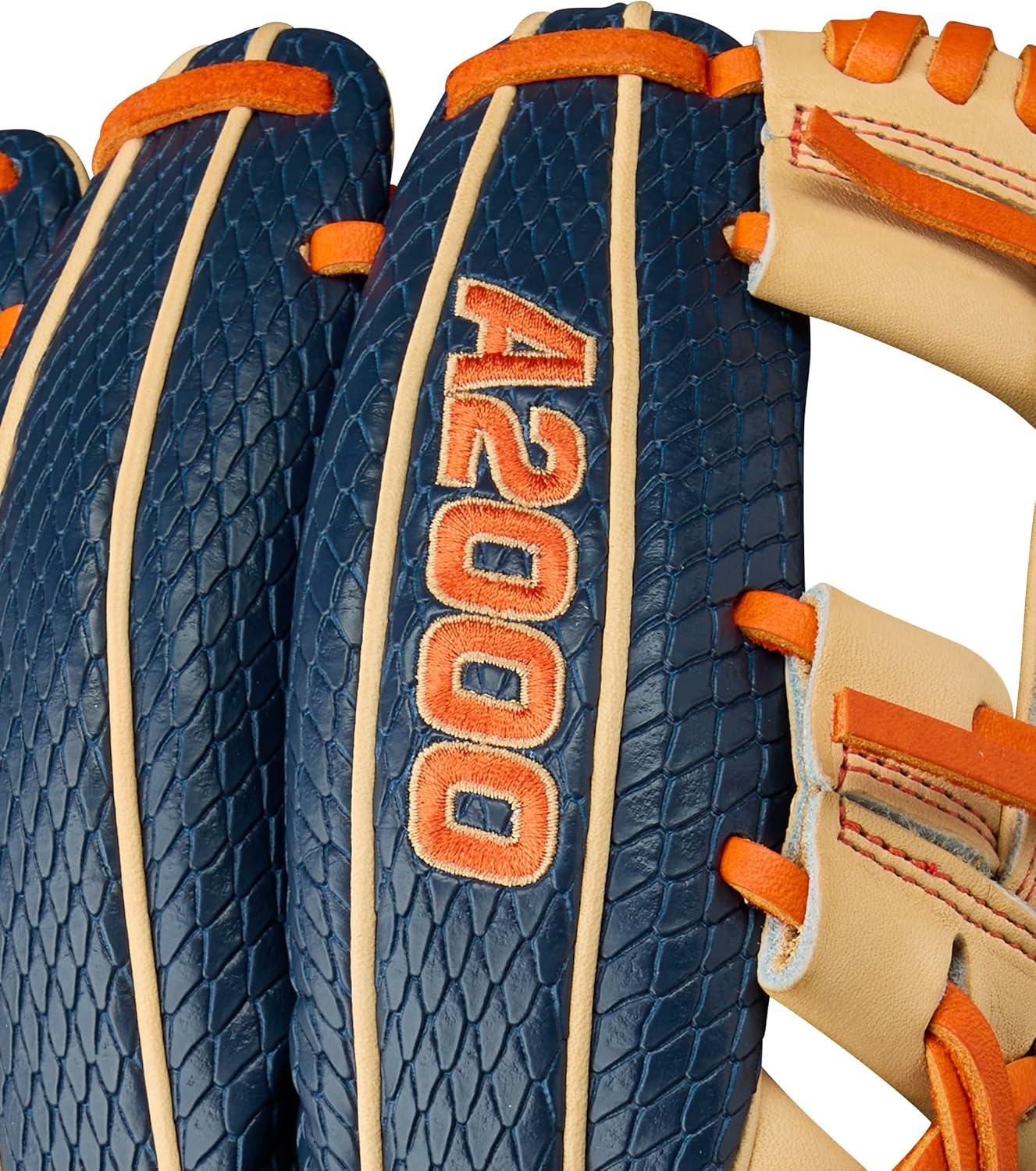 imageWilson Summer 2025 A2000 Baseball GlovesNavyBlondeOrange