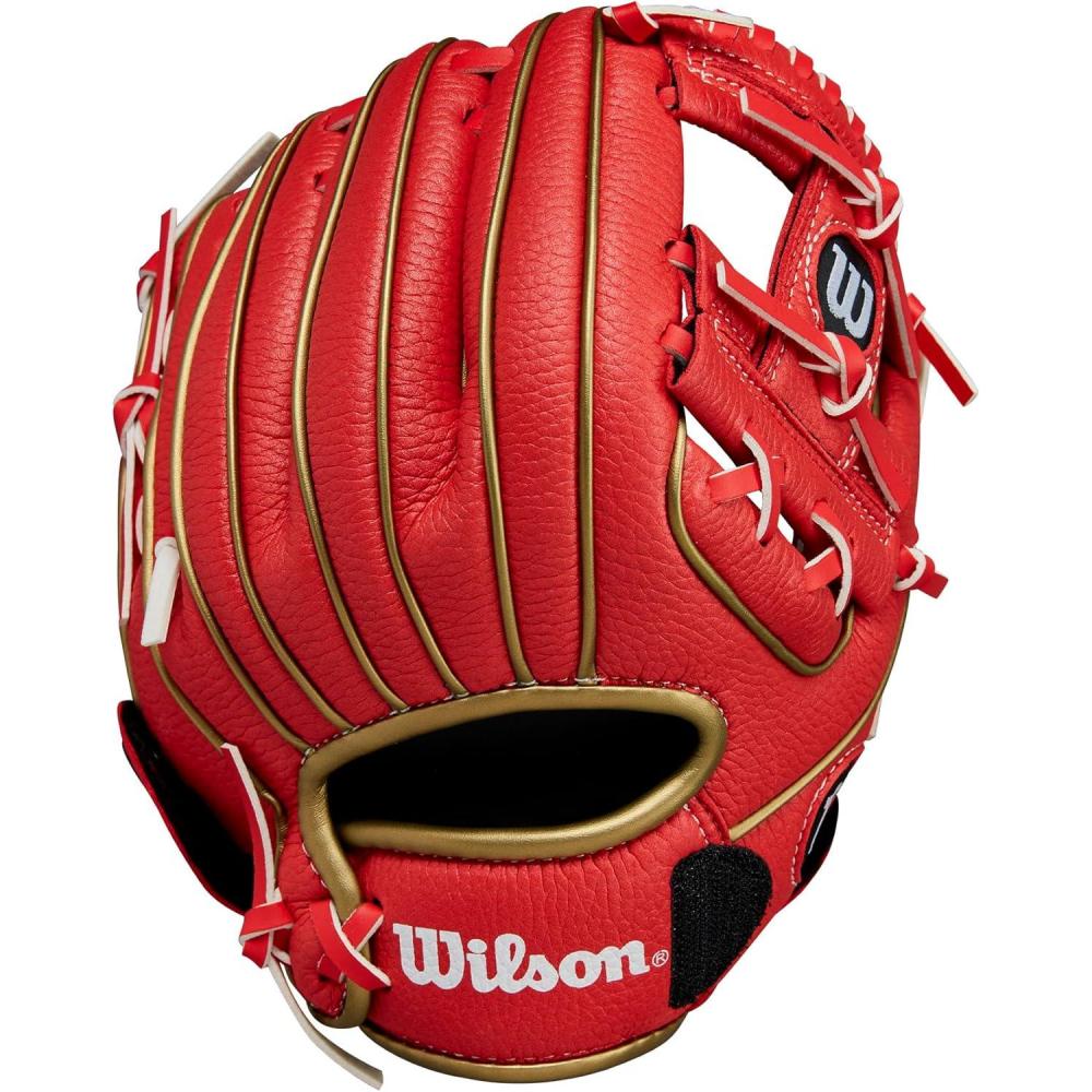 imageWilson A200 Youth Baseball GlovesRedMetallic Gold