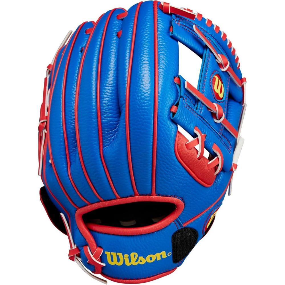 imageWilson A200 Youth Baseball GlovesRoyalRedYellow