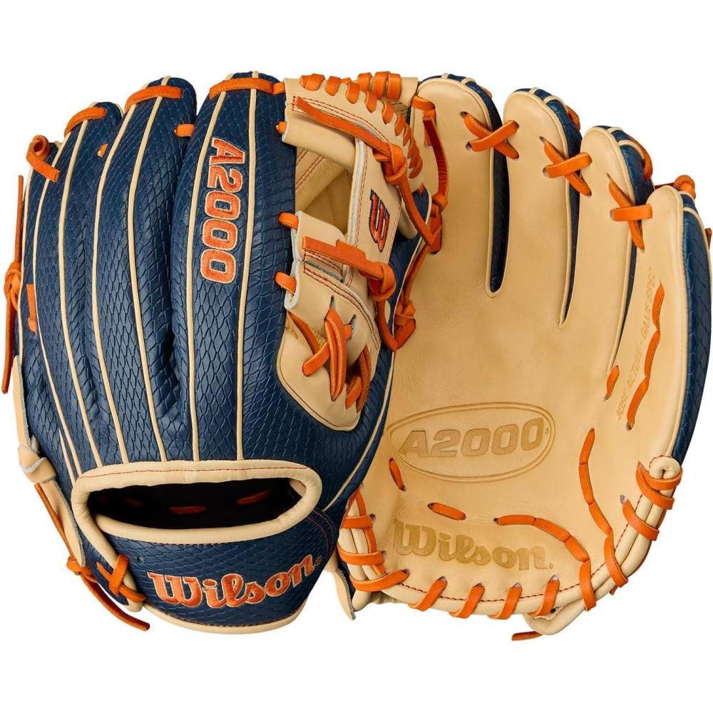 imageWilson Summer 2025 A2000 Baseball GlovesNavyBlondeOrange