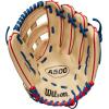 Wilson 2023 A500 Youth Baseball Glove(Blonde/Red/Royal)