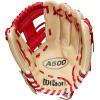 Wilson 2023 A500 Youth Baseball Glove(Blonde/Red/White)