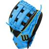 Wilson A500 Youth Baseball Gloves(Black/Cool Blue/Yellow)