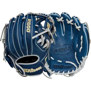WILSON 2024 A1000 Infield Baseball Gloves – 11″, 11.5″, 11.75″ and 12″(Navy/Silver/Yellow)