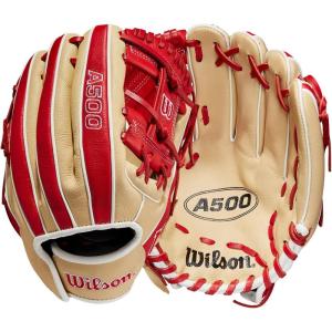 Wilson 2023 A500 Youth Baseball Glove(Blonde/Red/White)