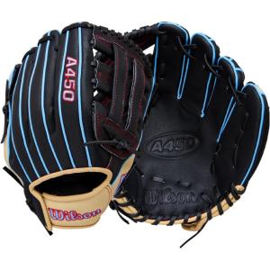 Wilson 2026 A450 Baseball Gloves(Black/Cool Blue/Red)