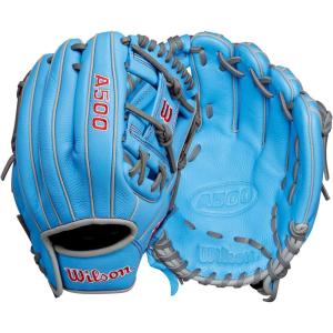 Wilson A500 Youth Baseball Gloves(Blue/Grey/Red)