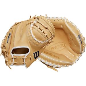 Wilson Fall 2024 A1000® CM33 33” Baseball Catcher’s Mitt – Blonde/Black/White, Right Hand Throw
