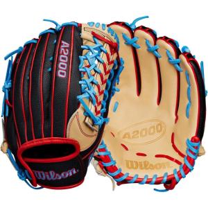 Wilson Spring 2025 A2000® Baseball Gloves(Black/Red/Sky Blue)