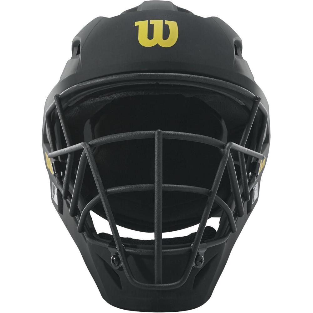 imageWILSON Pro Stock Titanium Umpire Helmet Black 77 12