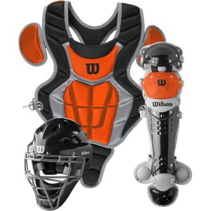 WILSON C200 Youth Catcher’s Gear Kit – Black/Orange