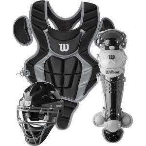 Wilson C200 Youth 3-Piece Catcher’s Gear Set(Black)
