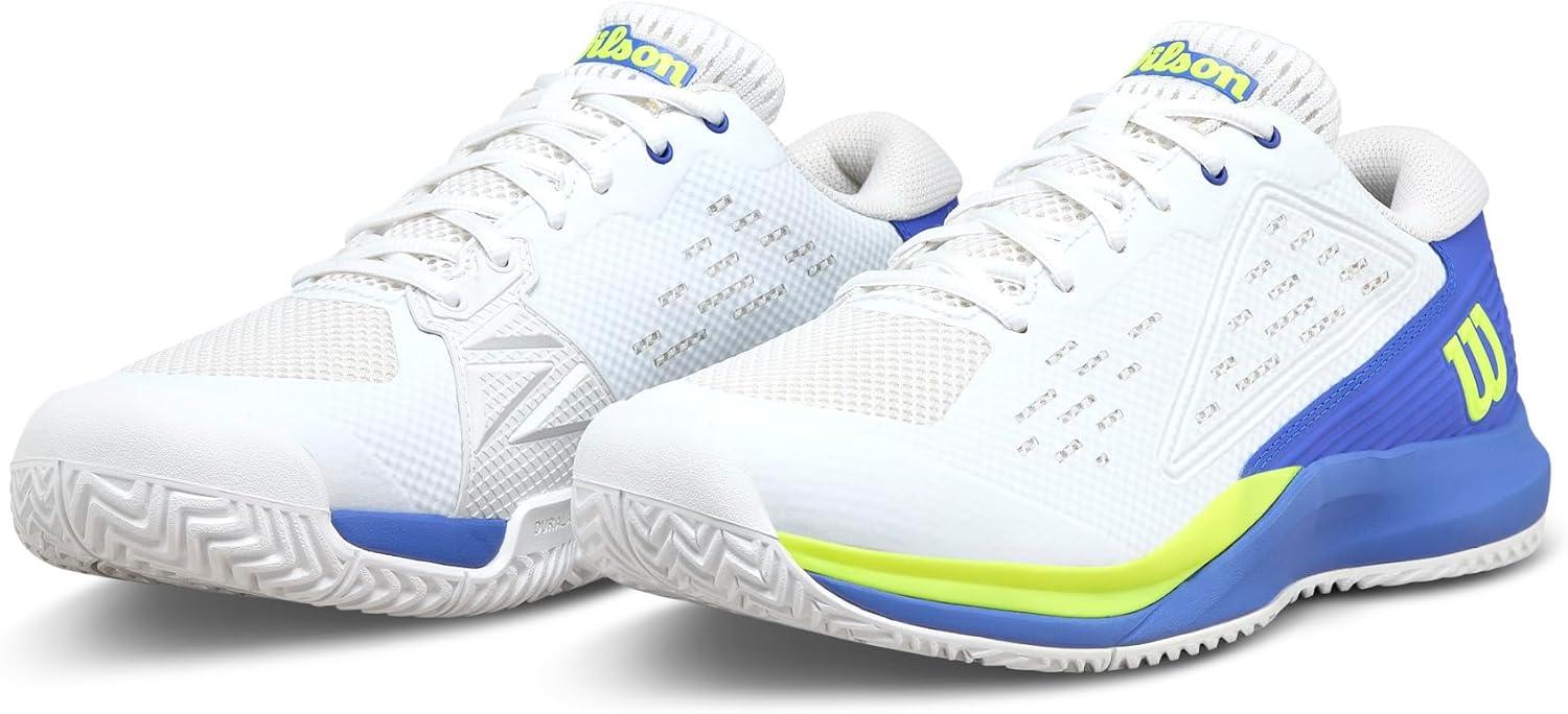 imageWILSON Rush Pro Ace Pickler Mens Pickleball Shoes Mens US Shoe Sizes Made for Pickleball CourtsWhiteAmparo BlueSafety Yellow