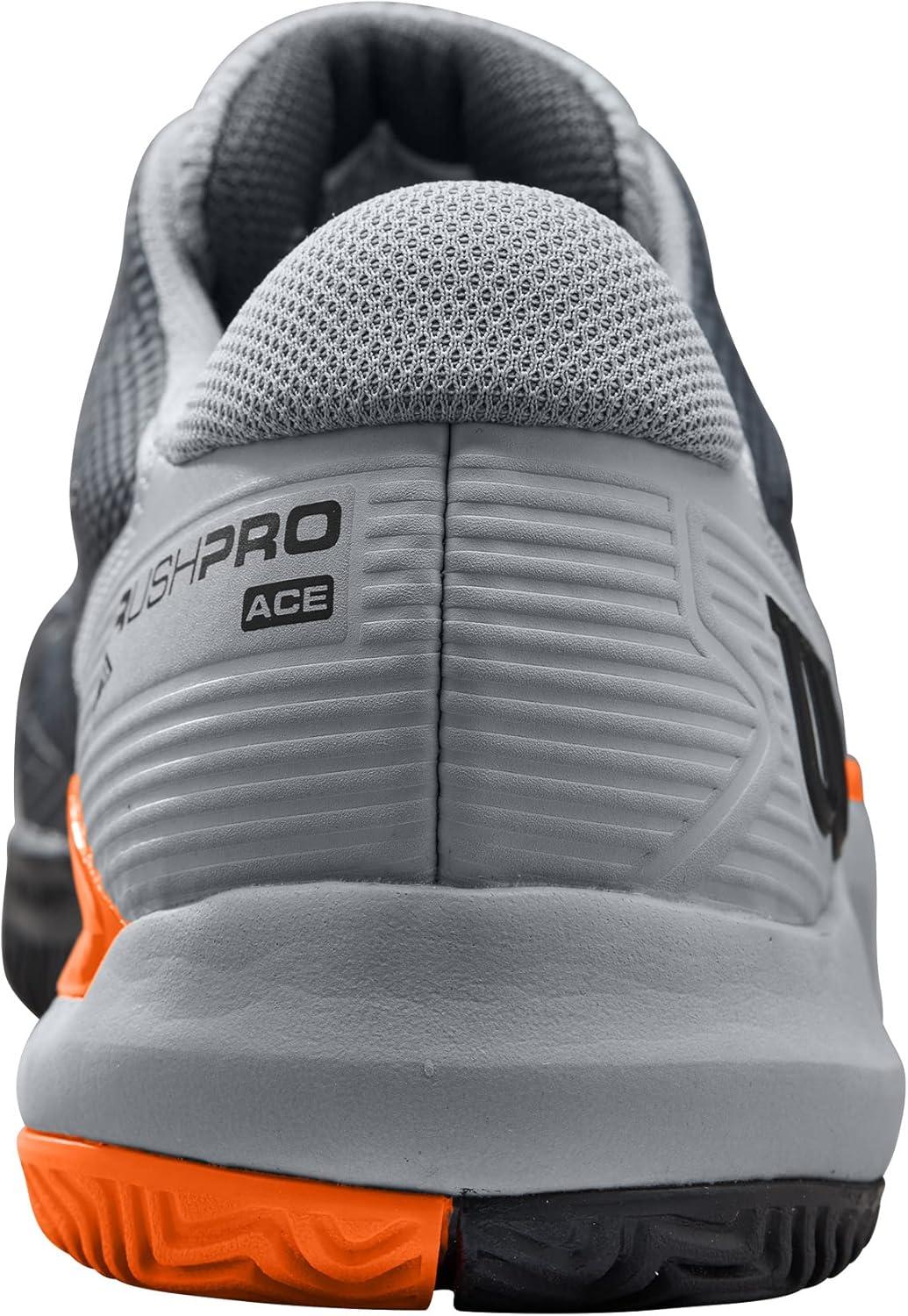imageWilson Mens Rush Pro Ace Tennis ShoesEbonyQuarryShocking Orange