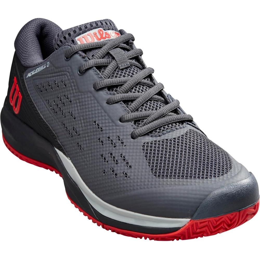 imageWILSON Rush Pro Ace Pickler Mens Pickleball Shoes Mens US Shoe Sizes Made for Pickleball CourtsEbonyBlackWilson Red