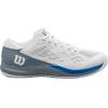 WILSON Rush Pro Ace Pickler Men’s Pickleball Shoes – Men’s US Shoe Sizes, Made for Pickleball Courts(White/Grey/Classic Blue)