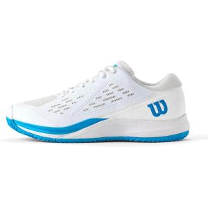 WILSON Rush Pro Ace Pickler Men’s Pickleball Shoes – Men’s US Shoe Sizes, Made for Pickleball Courts(White/Atomic Blue)