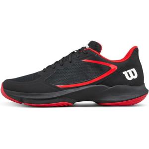 Wilson Mens Men’s Hurakn Lite Padel Shoes(Black/Infared/White)