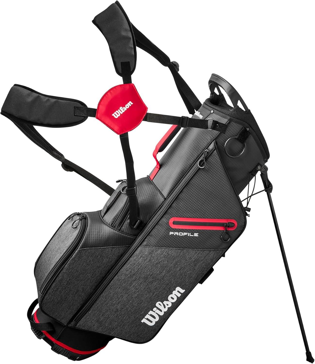 imageWilson Mens Profile Complete Golf Set with Stand Bag Left Hand Regular RedBlackSilver