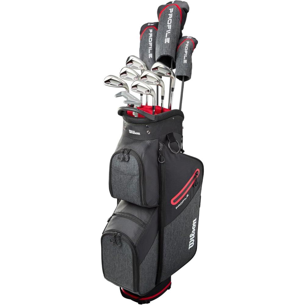 imageWilson Senior Profile Complete Golf Set with Cart Bag Right Hand Senior RedBlackSilver