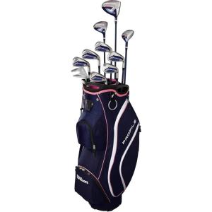 Wilson Women’s Profile Complete Golf Set with Cart Bag – Left Hand, Ladies, Navy/Rose Gold/Silver