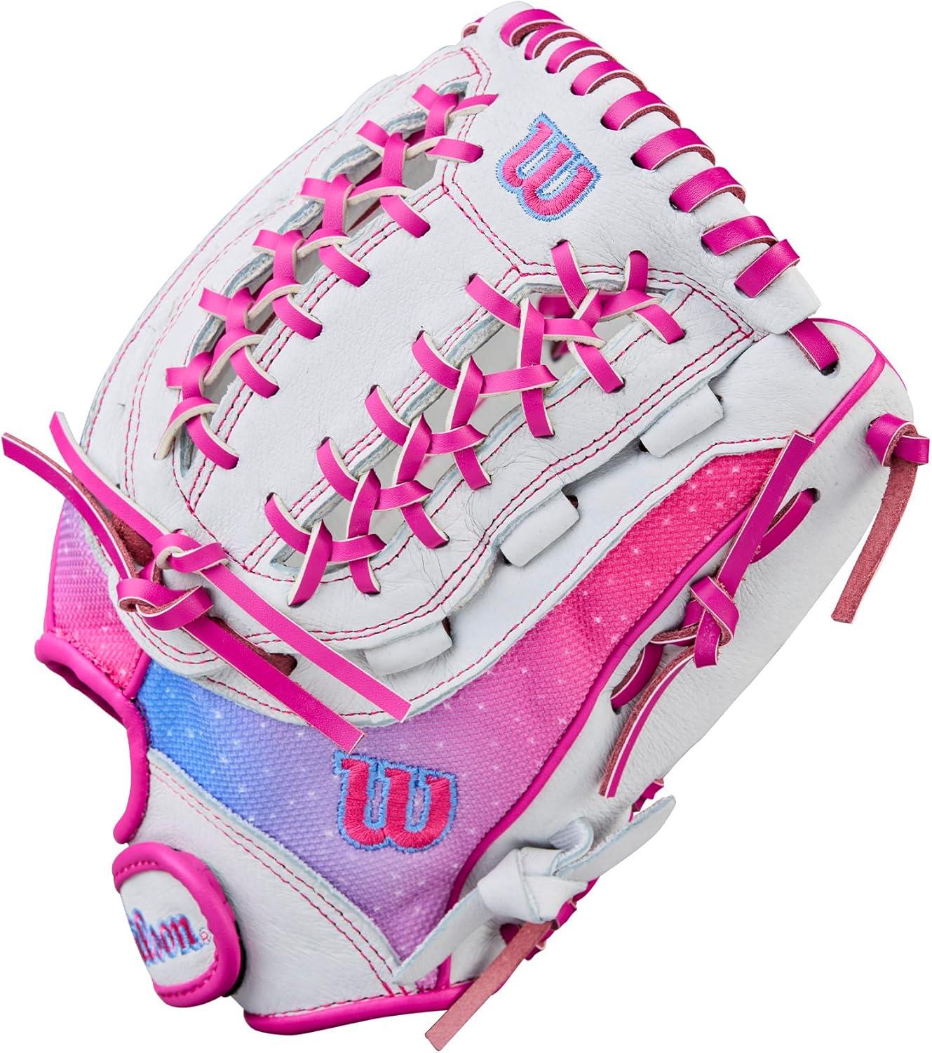 imageWilson 2026 A440 Flash Fastpitch Softball GlovesWhiteFlamingo Pink
