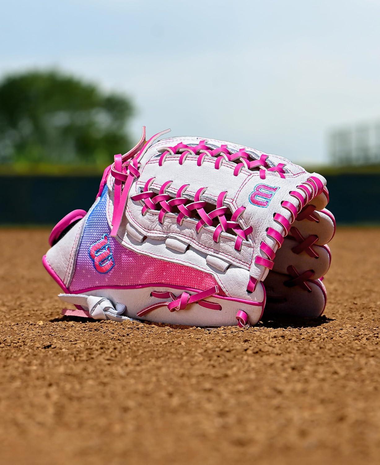 imageWilson 2026 A440 Flash Fastpitch Softball GlovesWhiteFlamingo Pink