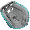 Wilson 2024 A500™ Siren™ 32” Youth Fastpitch Softball Catcher’s Mitt – Right Hand Throw, Grey/Teal/White(32″)