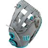 Wilson 2024 A500™ Siren™ 32” Youth Fastpitch Softball Catcher’s Mitt – Right Hand Throw, Grey/Teal/White(32″)