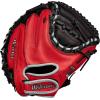 Wilson A500 32″ Youth Baseball Catcher’s Mitt – Right Hand Throw, Black/Red/Grey