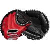 Wilson A500 32″ Youth Baseball Catcher’s Mitt – Right Hand Throw, Black/Red/Grey