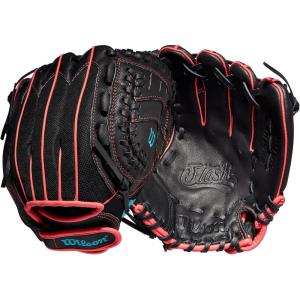WILSON 2022 Flash Fastpitch Softball Glove Series(Black/Pink/Tropical Blue)