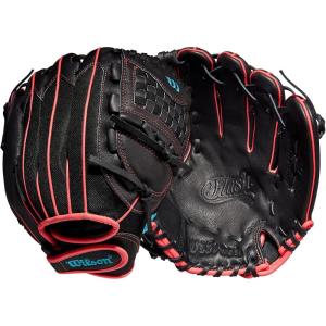 Wilson 2022 A440 Flash 11.5″ Fastpitch Infield Glove – Left Hand Throw, Black/Pink/Tropical Blue