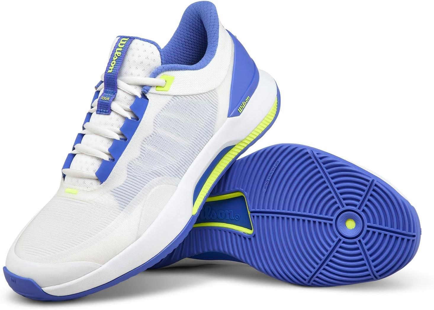 imageWilson Womens Intrigue Tour Womens Padel ShoesWhiteAmparo BlueSafety Yellow