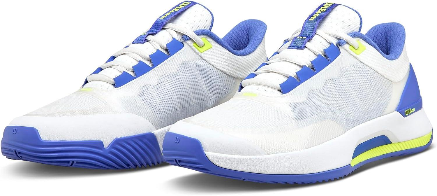imageWilson Womens Intrigue Tour Womens Padel ShoesWhiteAmparo BlueSafety Yellow