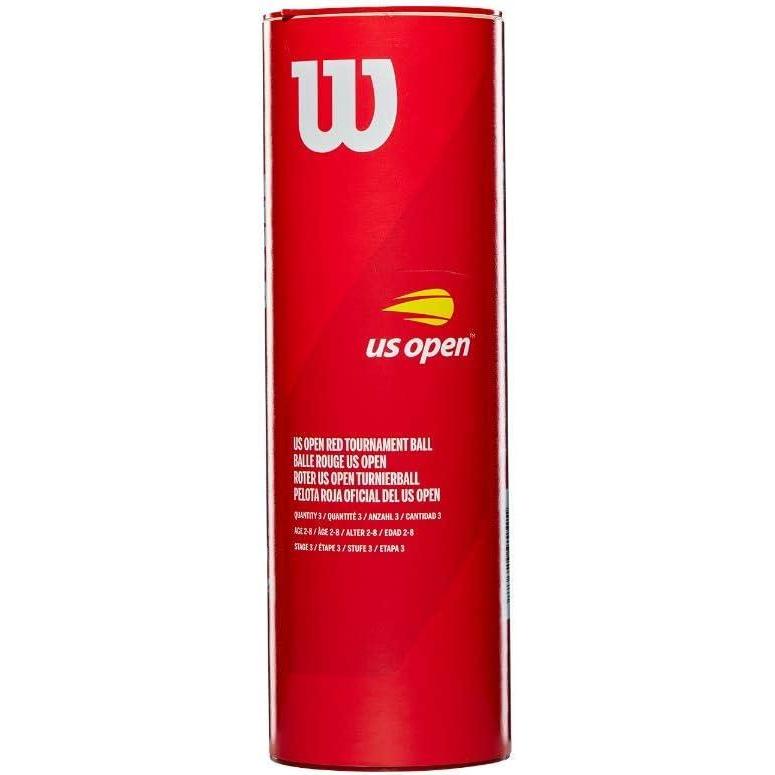 imageWILSON Youth Tennis Balls  US Open Red Tournament Single Can 3 Balls