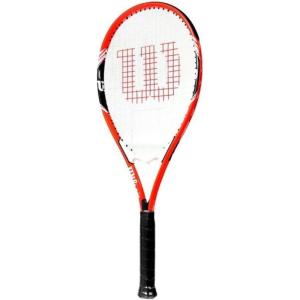 Wilson Federer Adult Recreational Tennis Racket – Grip Size 3 – 4 3/8″, Red/White/Black