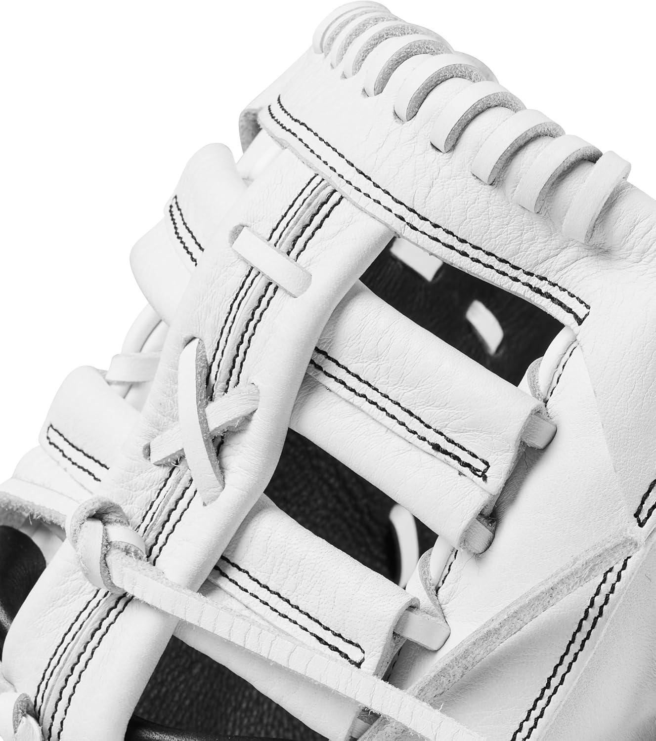 imageWILSON 2024 A1000 1620 125 Fastpitch Softball First Base Mitt BlackWhiteSilverLeft Hand Throw