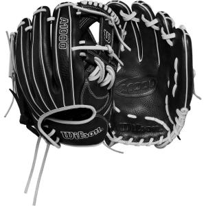 WILSON 2024 A1000 Infield Fastpitch Softball Gloves – 11.75″ and 12″, Right Hand Throw(Black/Silver)