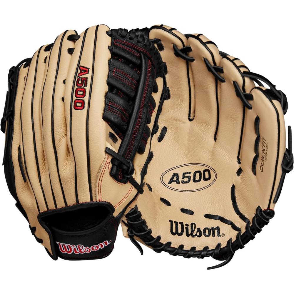imageWilson A500 Youth Baseball GlovesBlondeRedBlack